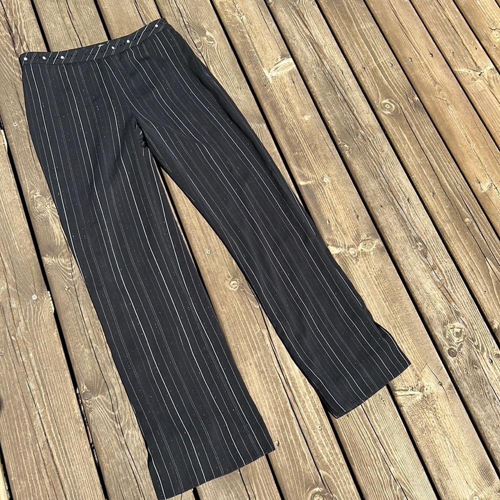 pinstripe glittery baggy trousers